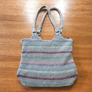 The Sak Gypsy Belle Crochet Shoulder Bag in Beige Taupe Multi Rainbow St…